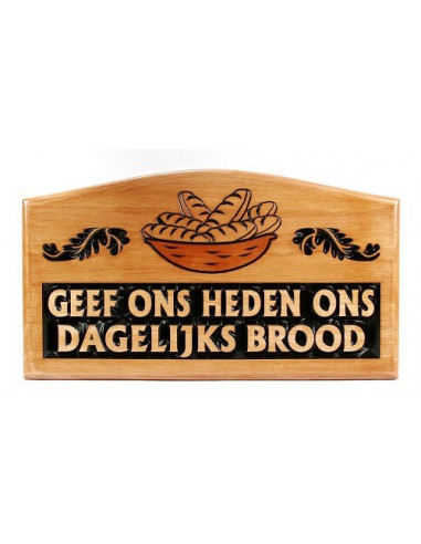Wandbord hout 35x19.5cm geef ons heden
