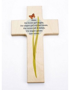 Kruis hout 20cm Heer Uw...