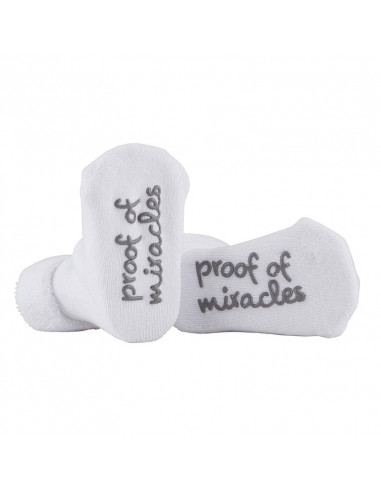 Baby socks proof of miracles white