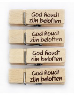 Houten knijper God houdt...