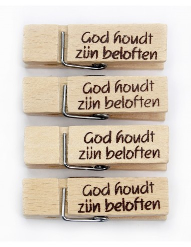 Houten knijper God houdt zijn belofte