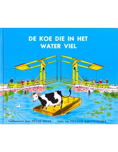 Koe die in het water viel