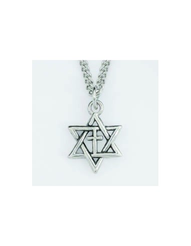 Star of David with Cross (Silver colored