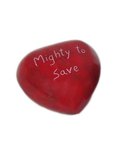 Steen hartvormig rood 4 cm mightyto save