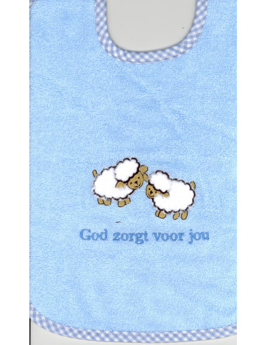 Slab blauw schaapjes God zorgt voor jou