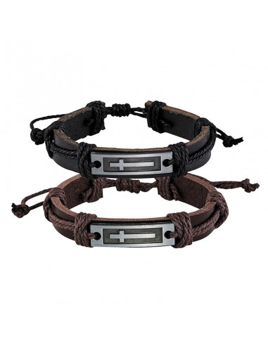 Leather bracelet cross