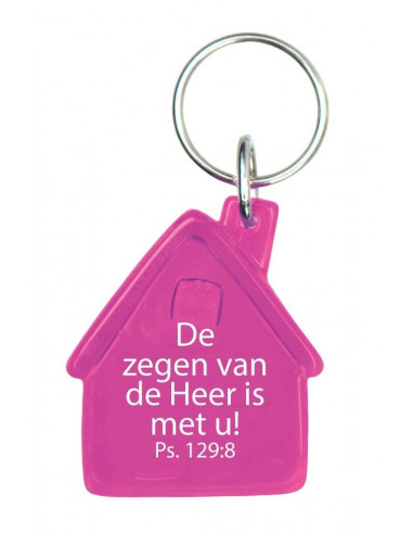 Sleutelhanger roze de zegen van de Heer