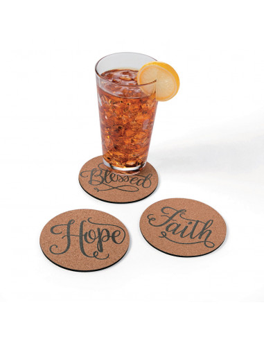 Religious cork coasters