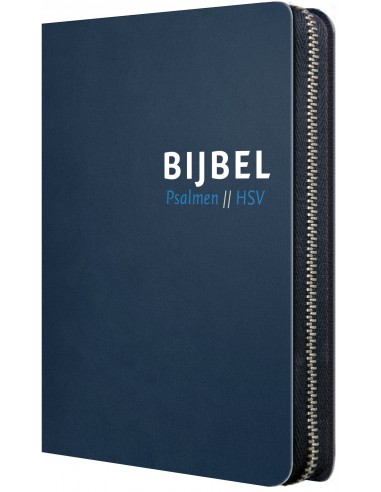 Bijbel (HSV) met Psalmen - blauw leer me