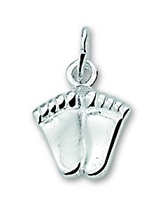 Silver pendant tiny babyfeet