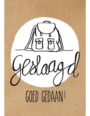 Wenskaart geslaagd goed gedaan