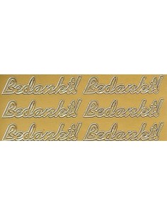 Stickervel bedankt 34 x goud