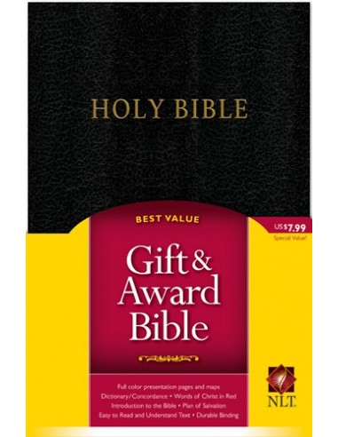 Gift & award bible NLT black imitation l