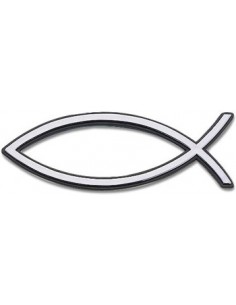 Auto embleem 13cm zilver vis