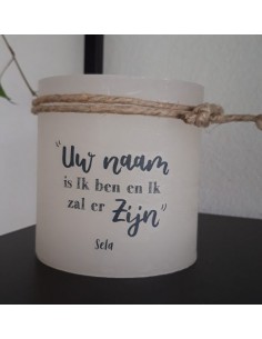 Windlicht S  Uw naam is .....