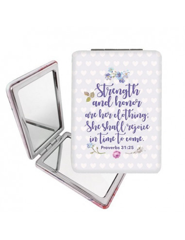 Mini compact mirror strength and honor