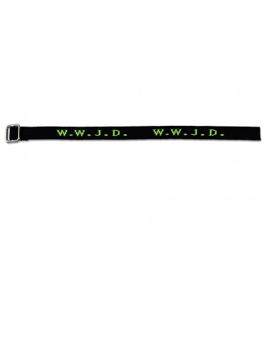 Armband WWJD Zwart/Neon Groen