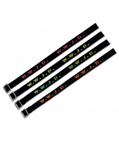 Armband WWJD Zwart/Neon Geel