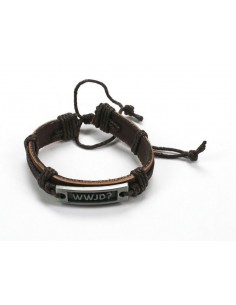 Armband leer wwjd bruin...