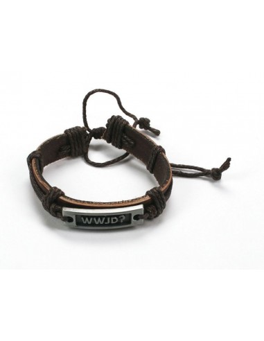 Armband leer wwjd bruin verstelbaar