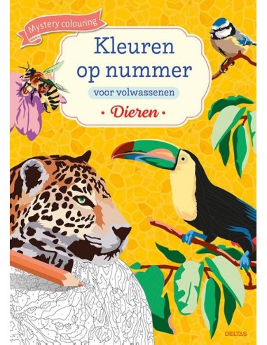 Kleuren op nummer voor volwassenen diere