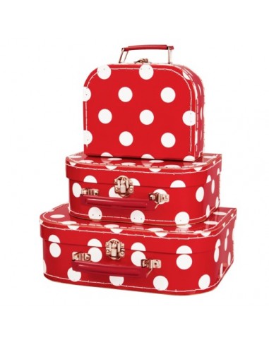 Koffer groot polkadot rood